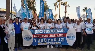 KESK'in ihraç edilen kamu emekçileri için başlattığı yürüyüş devam ediyor