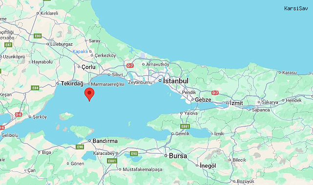 Marmara Denizi'nde 5 Büyüklüğünde Deprem