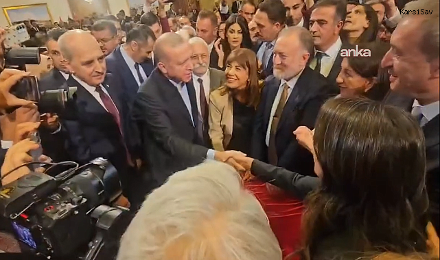 TBMM açılış resepsiyonunda Cumhurbaşkanı Erdoğan DEM Parti masasını ziyaret etti