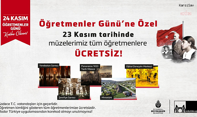 İBB'den 24 Kasım'da öğretmenlere özel hizmetler