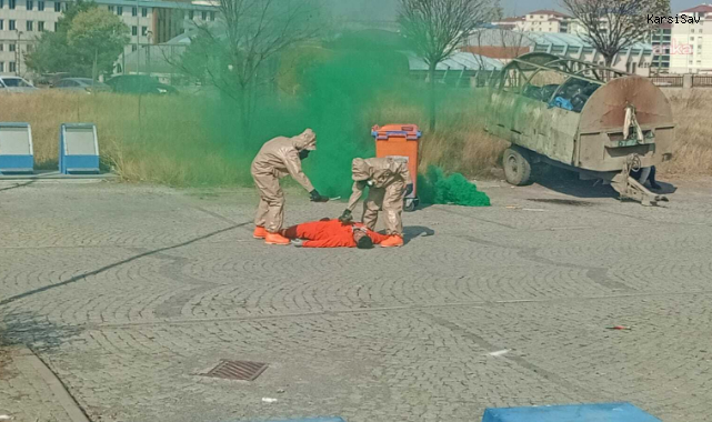 Kars'ta Hastane Afet Planı tatbikatı