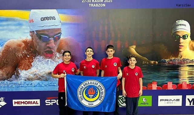 TED Ankara Kolejliler yüzme takımı Trabzon'da üç altın üç gümüş bir bronz madalya kazandı