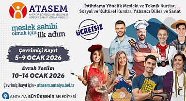 Antalya Büyükşehir Belediyesi’ne bağlı ATASEM’de ikinci dönem kayıtları başlıyor