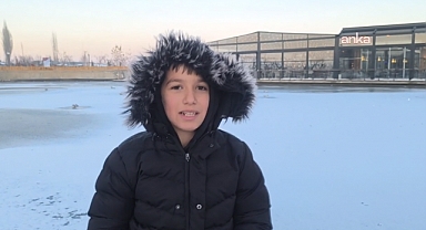 Iğdır'da Millet Bahçesi'ndeki gölet dondu