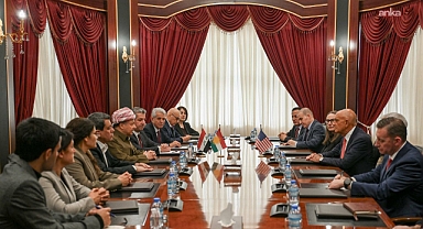 Tom Barrack ve Mazlum Abdi, Mesud Barzani'nin ev sahipliğinde Erbil'de bir araya geldi