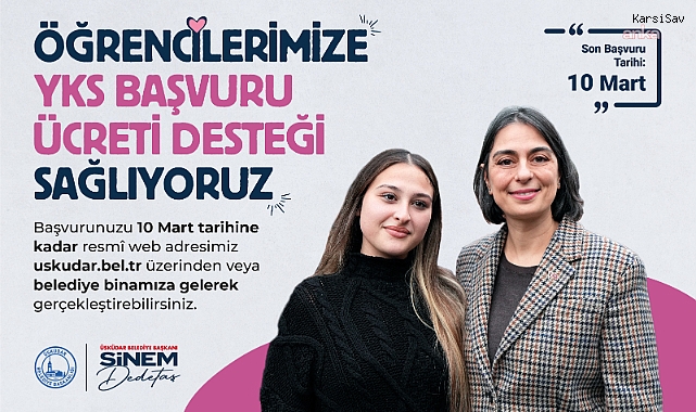 Üsküdar Belediyesi'nden YKS'ye girecek öğrencilere sınav ücreti desteği