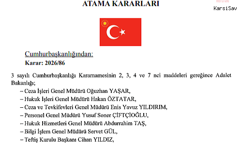 Adalet Bakanlığı'nda atamalar