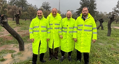 Mustafa Varank başkanlığındaki heyet, Milas'ta köylülerin tepki gösterdiği zeytin ağaçlarının taşınma sürecini inceledi