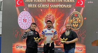 Bilek güreşi sporcularından, Türkiye Şampiyonası'ndan 4 altın madalya