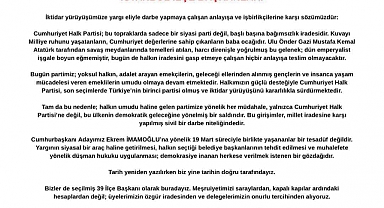 CHP İstanbul İlçe Başkanlarından Ortak Açıklama: “Özgür Özel’in Yanındayız”