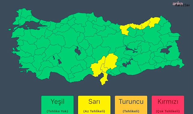 İçişleri Bakanlığı'ndan 8 il için kuvvetli yağış uyarısı