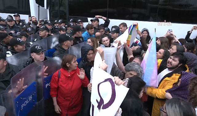 Anayasa Mahkemesi'nin süresiz nafaka kararına karşı düzenlenen protestoda arbede