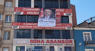 CHP Erzurum İl Başkanlığı'na görev değişikliğinin ardından Kılıçdaroğlu'nun fotoğrafı asıldı