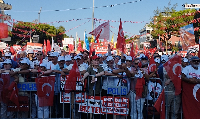 'Bayrak açıyorum' mitinginde Dervişoğlu: Bizim için bu teröre af yasasıdır, tsunaminin ilk dalgasıdır