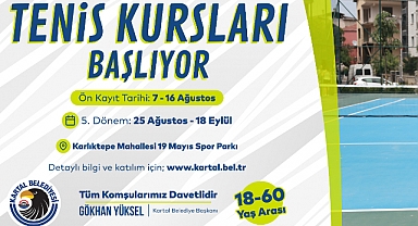 Kartal’da tenis kursları için ön kayıtlar sürüyor
