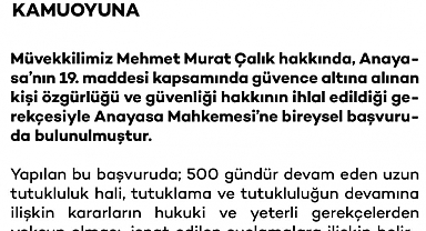 Tutuklu Beylikdüzü Belediye Başkanı Çalık İçin AYM'ye bireysel başvuru: