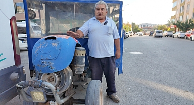 60 yaşındaki esnaf, çapa makinesini seyyar manava dönüştürdü