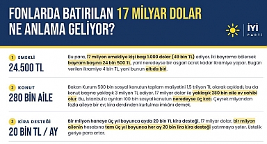 İYİ Parti “17 milyar dolar ne anlama geliyor?” hesabını paylaştı: Emekliden konuta 10 karşılaştırma