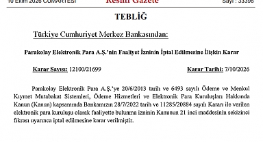 Merkez Bankası, Parakolay Elektronik Para'nın faaliyet iznini iptal etti